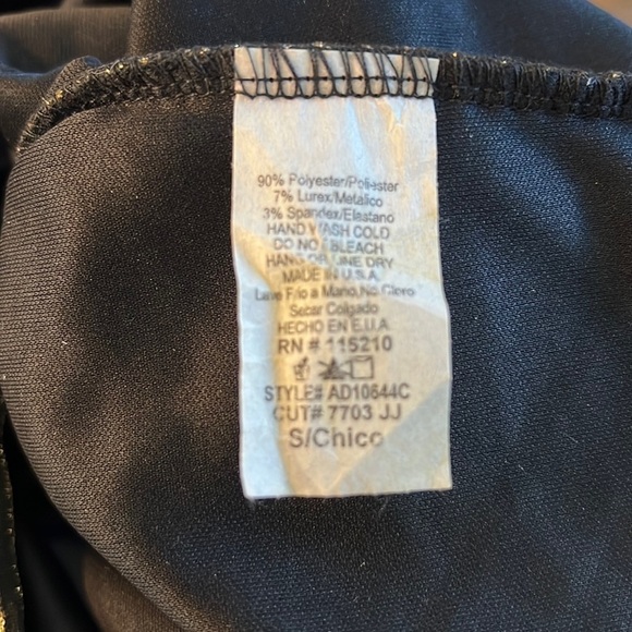 Alt B Bodycon Black Gold Shimmer Stripes Off Shoulders Cut Out Dress Midi Size S - Picture 5 of 8